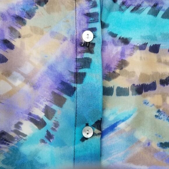 NICOLE 3/4 SLEEVED SEMI SHEER BLOUSE. SZ L - Picture 9 of 14